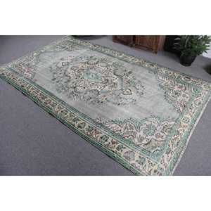 Alfombra Turca Vintage Grande de 5.1x8.9 pies, Alfombra Azul del Suroeste de Estados Unidos de Lana - Product Image 4