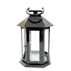 Lanterne de plancher en métal noir personnalisée de style européen avec bougeoir en verre et en fer Popar pour la maison et la décoration de Noël - Product Image 4