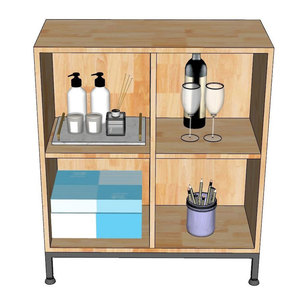 Archivador de Oficina Minimalista de Madera de Caucho THS68066 70x70x30cm Independiente para Oficina, Taller, Almacén, Gimnasio, Almacenamiento de Archivos - Product Image 3