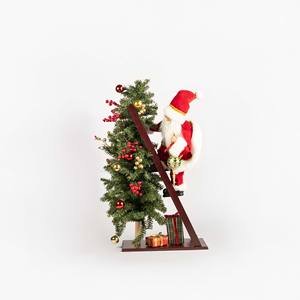 Figura de acción de Papá Noel y decoración navideña, roja, 74 cm, madera sintética, animada, para interiores, sala de estar - Product Image 1