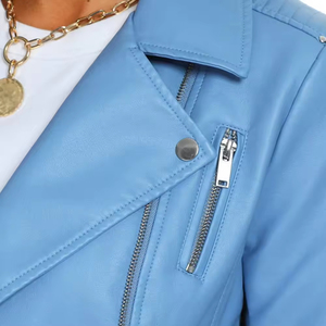 Veste en cuir véritable pour femmes conçue avec un toucher intemporel correspondant à tous les styles de veste avec un confort et un attrait durables - Product Image 3