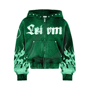 Comfortable Breathable Cotton Women Hoodies Zipper Cotton Anti-Wrinkle Breathable <b>Drop</b>-shoulder Hoodies - Product Image 6