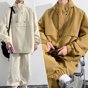 Survêtement de jogging à demi-fermeture éclair pour hommes ensemble de deux pièces veste pantalon avec logo brodé personnalisé vêtements de sport survêtements veste pour hommes - Product Image 5