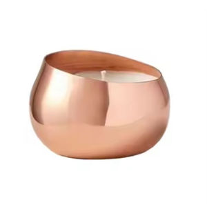 Pot à bougie en métal plaqué cuivre de grande qualité accessoires d'éclairage porte-bougie chauffe-plat de table bougeoir d'éclairage décoratif moderne - Product Image 1