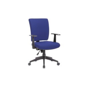 New Orleans Blue PU Leather and Fabric Padded Task Office <b>Chair</b> with Adjustable Height and Headrest for Home Use - Product Image 1