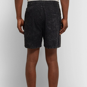 Novedad de 2025, pantalones cortos lavados con ácido para hombre, logotipo bordado personalizado, cómodo, peso pesado, longitud larga, 100% algodón - Product Image 4