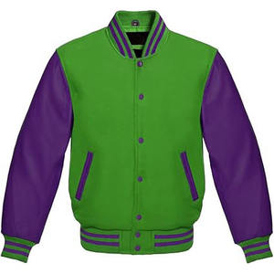 Wholesale Embroidery Leather Sleeve Baseball Varsity New Varsity Jacket Men Baseball Jacket Print Pattern Jacket for Men - Product Image 5