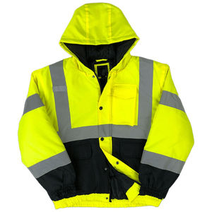Chaqueta de Invierno de Alta Visibilidad, Impermeable, Cortavientos, Reflectante, con Forro Polar, para Trabajo y Seguridad - Product Image 1