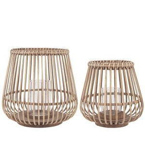 Lanterne en bambou et rotin romantique, lampes sur pied en rotin, porte-bougie, décoration artisanale pour la maison, salon, produits artisanaux - Product Image 3