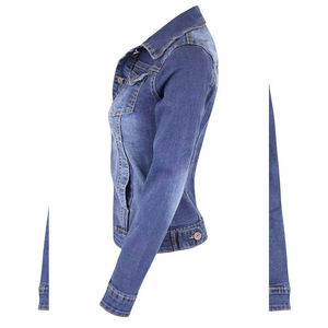 Veste en jean en coton matelassé taille XL pour femmes meilleure vente manteau d'hiver respirant et confortable poche plaquée à double rabat Logo personnalisé - Product Image 3