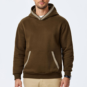 Design personnalisé Plus Size Vintage 100% coton Logo personnalisé Usine Vente en gros Sweat-shirt lavé avec cordon de serrage Pulls à capuche pour hommes - Product Image 2