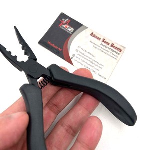 คีมปากโค้งสามรูสำหรับต่อผม  เครื่องมือเสริมความงามสแตนเลส  รับสกรีนโลโก้ตามสั่ง  บริการ OEM - Product Image 6