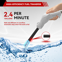 Pompe de transfert de carburant sans fil haute performance à capteur, arrêt automatique, auto-amorçante, en plastique, 2,4 GPM, rechargeable, pour fût de 55 gallons, usage agricole