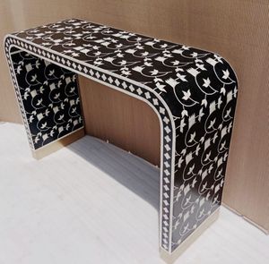 Meja konsol air terjun bertatahkan tulang mewah, untuk ruang tamu, ruang makan, Furnitur Hotel - Product Image 2