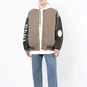 Veste universitaire avec logo personnalisé pour hommes, veste à manches longues brodée en tissu, vêtements de rue d'hiver, veste de lettreur pour l'extérieur, vente en gros - Product Image 2