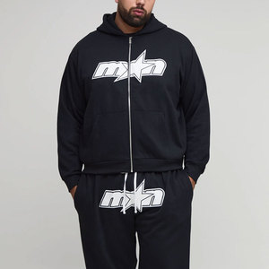 Ensemble de survêtement sport pour homme, hiver, motif uni, fermeture éclair intégrale, vêtements de sport et pantalon empilé, jogging, ensemble 2 pièces - Product Image 6