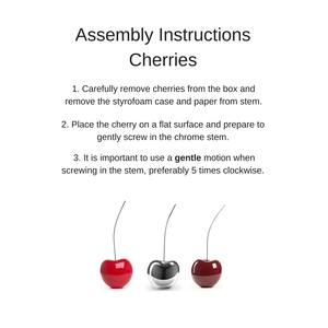 Elegante escultura de metal de cereza plateada, objeto de mesa moderno, agrega estilo artístico y encanto sofisticado a cualquier habitación - Product Image 2