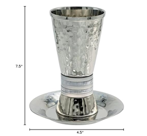 Vente chaude argent bénédiction religieuse tasse à vin Shabbat vacances kiddoush tasse Shabbat juif en acier inoxydable - Product Image 1