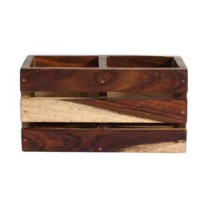 Organizador de Cubiertos de Madera Moderno Hecho a Mano, con Múltiples Compartimentos, Apilable, Duradero, Diseño de Grano de Madera Natural para - Product Image 3