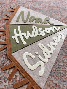 Drapeau personnalisé en feutre avec nom, décoration neutre pour chambre d'enfant, salle de jeux - Product Image 5