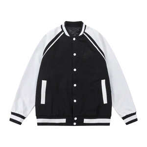 แจ็คเก็ตวาร์ซิตี้แบบมีซิป ดีไซน์ล่าสุด รับผลิตตามแบบ (OEM) สีสันตัดกัน ปุ่มและโลโก้สั่งทำได้ สำหรับผู้ชายและผู้หญิง เหมาะสำหรับวิ่ง - Product Image 1