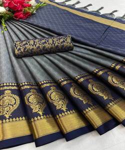 Lancement d'un nouveau saree de créateur avec jacquard travail prix le plus bas du marché Surat Gujarat vêtement ethnique - Product Image 2