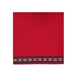 Wholesale Plain Red With Black Embroidered Border Double <b>Side</b> Fleece Teapot Wedding Cleaning Bowl Desktop Elegant Unique Napkins - Product Image 1