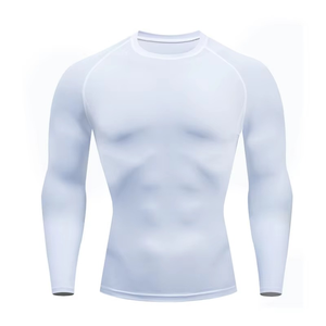 Venta caliente de tamaño personalizado de los hombres Rash Guard Compresión cómoda Fitness Manga larga BJJ MMA Gear - Product Image 3