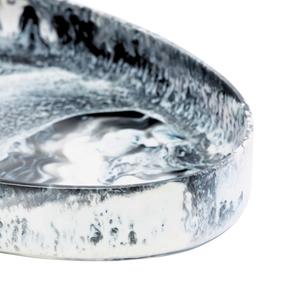Rectangle Bleu Résine Blanc Ombragé Bol De Service Poli Naturel Noir Ombré Marbre Look Meilleurs Cadeaux D'affaires De Fruits Durables - Product Image 2