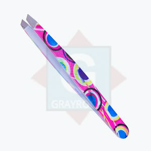 Pince à épiler à sourcils en acier inoxydable de marque privée de volume avec logo personnalisé - Product Image 3