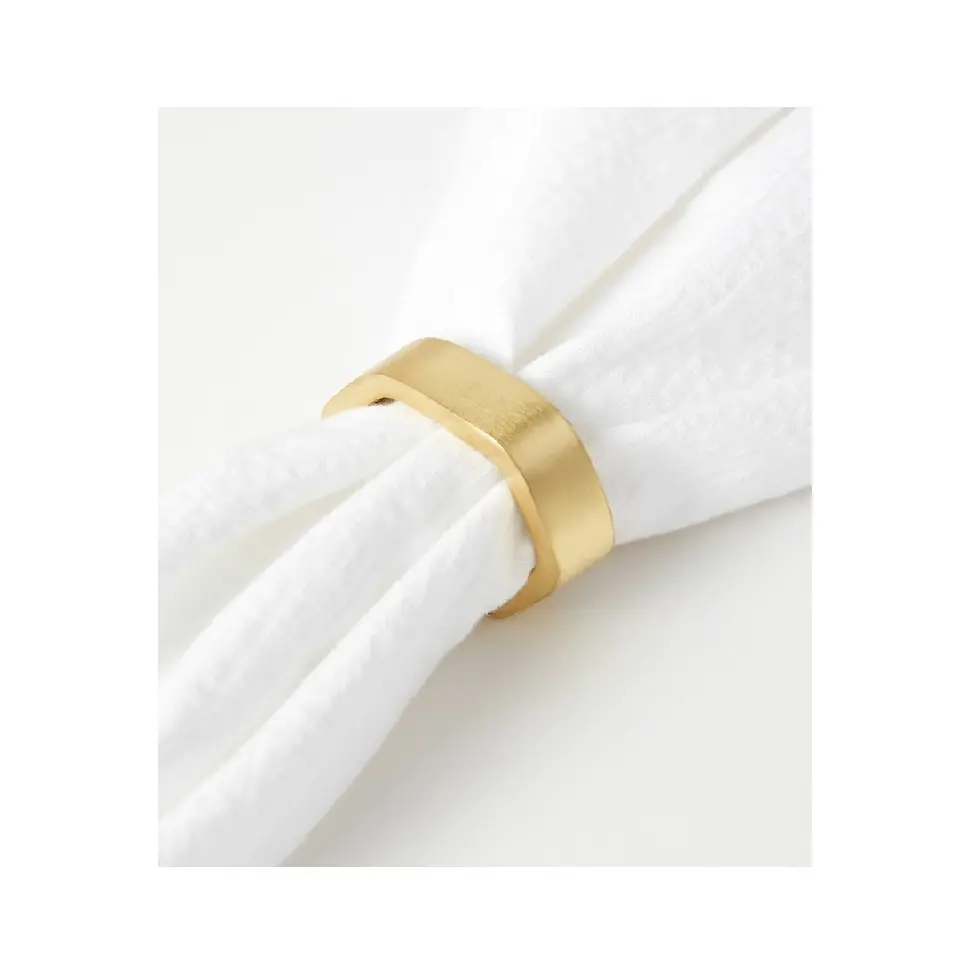 Креативное Золотое матовое металлическое кольцо-держатель для салфеток в ресторане, простое кольцо с молнией из золотой и серебряной ткани, распродажа