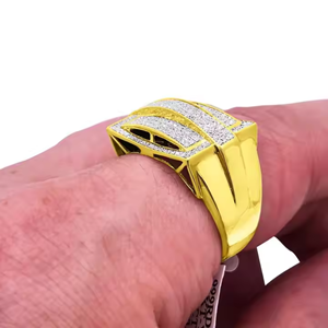 แหวนฮิปฮอป10K สีเหลืองทองสำหรับผู้ชายพร้อมกล่องเพชรและลายต่างๆ60cttw แหวนเพชรโมอิสซาไนต์สำหรับสไตล์ - Product Image 2