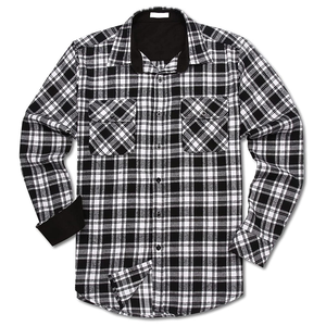 Venta al por mayor de calidad superior para hombre negro blanco a cuadros motocicleta franela camisa forrada de aramida CE nivel 01 camisa protectora - Product Image 1