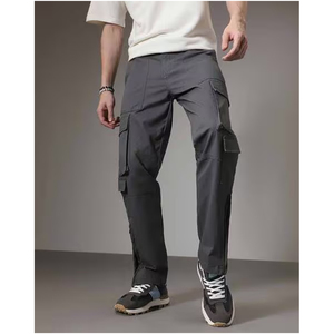 <b>Men's</b> Premium 100% Cotton Cargo <b>Long</b> Pants Comfortable Durable Summer Wear Adjustable Waistband Multiple Casual Twill <b>Shorts</b> - Product Image 1
