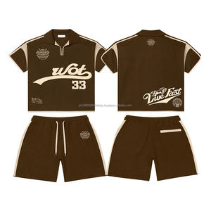 Conjunto de Camiseta y Pantalones Cortos Deportivos para Hombre, Talla Grande, Algodón Transpirable, Venta al Por Mayor - Product Image 3