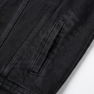 Veste en jean réversible de style bouton, couleur bleu uni, hiver, haute qualité, tissu respirant, grande taille - Product Image 5