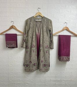 Conjunto de 3 piezas paquistaní listo para usar, parte superior inferior y Dupatta, estampado Digital con trabajo manual, conjunto de traje Salwar para mujer - Product Image 4