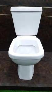 Placard d'eau deux pièces en céramique italienne haut de gamme-Articles sanitaires carrés en porcelaine Ensemble de WC pour toilettes publiques - Product Image 4