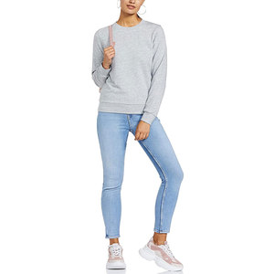 Sudaderas gruesas y elegantes con cuello redondo para mujer, sudaderas con estampado de invierno con logotipo en la parte delantera, venta al por mayor en línea, lo último no tejido - Product Image 4