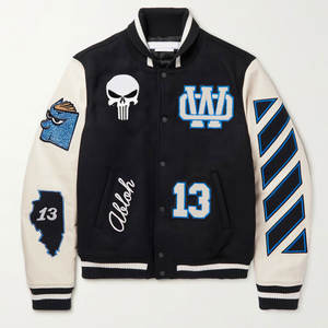 Logo personnalisé luxe laine chenille broderie Baseball Letterman vestes hommes en cuir manches basket-ball veste d'hiver pour garçons - Product Image 3