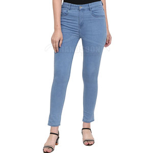 New Arrival <b>Women's</b> Casual Straight <b>Jeans</b> Pants Customized Color Streetwear Fashion Solid Pattern Denim Fabric Waist for Sale - Product Image 1