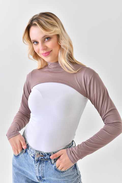 Brown High Quality Islamic Arm Neck Cover, Sunscreen Arm Cover, Arm Neck Cover, Bolero, Turtleneck Arm Neck Cover, for Uniforms