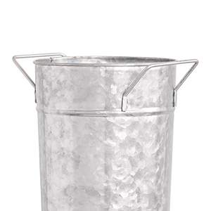 แจกันดอกไม้โลหะชุบสังกะสีสูงแจกันดอกไม้ชนบทมีการออกแบบสไตล์ถังและจัดการแจกันดอกไม้โลหะดีบุกสำหรับบ้านไร่, - Product Image 2