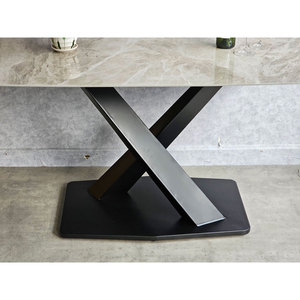 Mesa de Comedor Rectangular Moderna de 140x80cm con Tapa de Cerámica de Alta Calidad y Patas de Hierro, Extensible y Ensamblada para Hogar u Oficina - BA68176 - Product Image 5