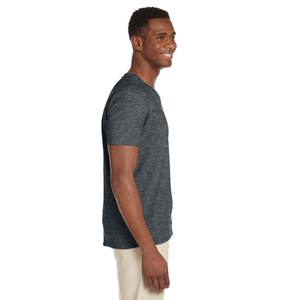 Camiseta de bambú con cuello en V suave para hombre gris, cómodas camisetas de algodón básicas informales ligeras - Product Image 3