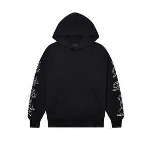 Sweat à capuche personnalisé de haute qualité, imprimé numérique brodé, avec strass, 100% coton respirant - Product Image 1
