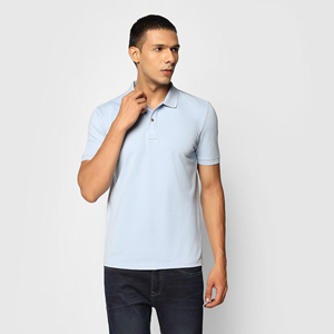 2025 hommes Cool couleur unie Jersey pour Polo T-Shirt 100% coton formel et décontracté col montant manches courtes coupe ajustée - Product Image 1