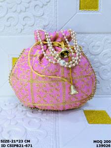 Bolsos de mano de seda bordados de moda premium para novias, bolsos de regalo étnicos tradicionales para damas, con forro de algodón, multifunción - Product Image 3