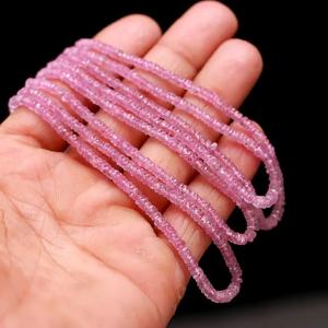 Cuentas de Zafiro Rosa Lustre LD de 16 Pulgadas de Largo, 3mm, Venta al por Mayor, Regalo de Cumpleaños para Ella, Rondelle Facetado AAA+ de Terceros para Joyería - Product Image 2