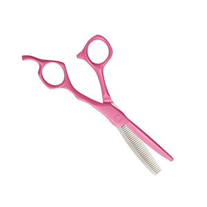Ciseaux amincissants pour cheveux à usage professionnel Ciseaux amincissants en acier à haute teneur en carbone revêtus de couleur rose avec repose-doigt - Product Image 5
